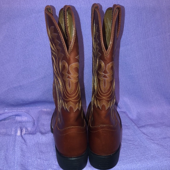 Used Women’s Justin AQHA Mesquite Cowhide Boots Size 9B. Brown - Picture 7 of 16